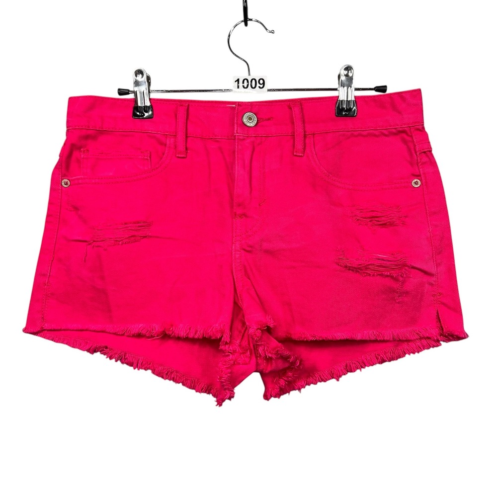 New Abercrombie & Fitch Shorts Womens 27 Pink High Rise Distressed Raw Hem Denim